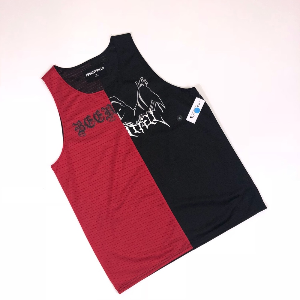 Beentrill red and black tank top